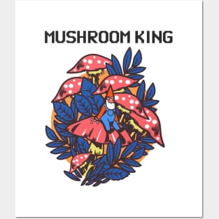 Mushroom King Gnome Posters and Art